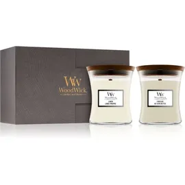 Woodwick Fireside Linen Duftkerze 2 x 275 g weiß