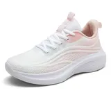 Leichte, rutschfeste Arbeitsschuhe für Damen, lässige Wanderschuhe für Damen, bequeme, atmungsaktive schwarze Schuhe für Damen, Damen-Sneaker für den Gastronomiebereich ( Color : Pink , Size : 39 EU ) - 39 EU