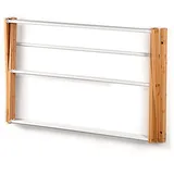 KESPER faltbarer Wand-Wäschetrockner aus Bambus und Metall/Wäscheleine