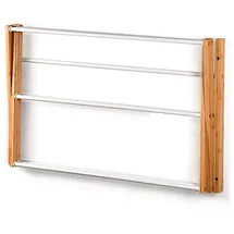 KESPER faltbarer Wand-Wäschetrockner aus Bambus und Metall/Wäscheleine