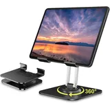 flintronic Tablet Ständer, Aluminium Verstellbarer Tablet Halterung, Faltbarer Tablet Halter, Stabil Universal iPad Ständer für iPad Pro/Air/Mini Galaxy Tab iPhone Pro/Max/Plus von 4-13 Zoll