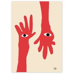 Paper Collective - Hamsa Hands Poster, 30 x 40 cm