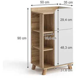 Vicco Unterschrank Karen 50 x 90 cm, mit Tür und Schublade