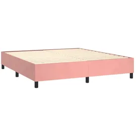 vidaXL Boxspringbett mit Matratze Rosa 160x200 cm Samt1372953