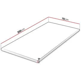 Mirjan24 Topper Weiß, Textil, H2, Beidseitig verwendbar, Profilschaum (Liegefläche: 70x200 cm, Schlafzimmer, Matratzen Shop, Matratzenzubehör, Topper