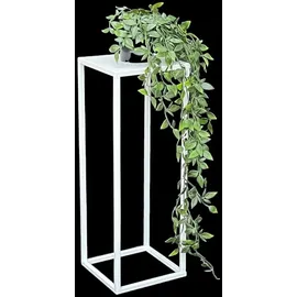 DanDiBo Ambiente DanDiBo Blumenhocker Metall Weiß Eckig 50 cm Blumenständer Beistelltisch 96482 s Blumensäule Modern Pflanzenständer Pflanzenhocker - 70 (50 cm)