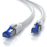 Primewire Patchkabel CAT 8 mit Baumwollummantelung - Gigabit Ethernet LAN Kabel - 40 Gbit/s S/FTP PIMF Schirmung - Netzwerkkabel - 15m