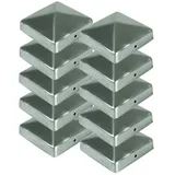 Buri - 10x Edelstahl Pfostenkappe Pyramide 71x71mm Zaunkappe Zierkappe Pfahl Zaun Kappe