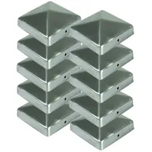 Buri - 10x Edelstahl Pfostenkappe Pyramide 71x71mm Zaunkappe Zierkappe Pfahl Zaun Kappe