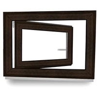 Kellerfenster - Fenster - Dreh- & Kippfunktion - innen Dark Oak/außen Dark Oak - BxH: 60 x 90 cm - 600 x 900 mm - DIN Rechts - 2 fach Verglasung - 60 mm Profil