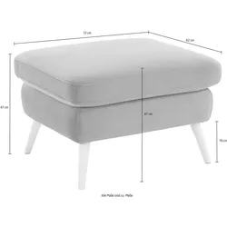 Hocker EXXPO - SOFA FASHION "Scandi bequem und elegant mit hohem Holzfuß", blau (türkis), B:72cm H:47cm T:62cm, Korpus: 100% PES, Luxus-Microfaser (100% Polyester), Hocker, Fußhocker, bequem und elegant mit hohem Holzfuß