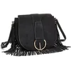Umhängetasche LASCANA Handtasche, Damen, Gr. B/H/T: 29cm x 26cm x 9cm, schwarz, Microfaser, Taschen Handtasche, mit Fransen VEGAN