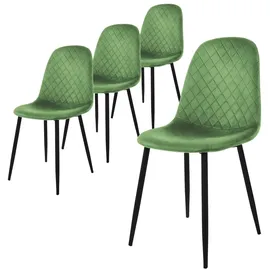 ML-Design Esszimmerstühle 4er Set Salbei, Küchenstuhl mit Samtbezug