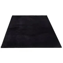 floornovo Hochflor Teppich Schwarz Einfarbig 110 x 60 cm