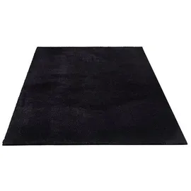 floornovo Hochflor Teppich Schwarz Einfarbig 110 x 60 cm