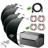 myvoltaics Ultraleicht Balkonkraftwerk 1240W mit Speicher 4 leichte Solarmodule (nur 5kg) – Anker Solarbank 2 PRO – Steuerungseinheit mit WLAN integriert –
