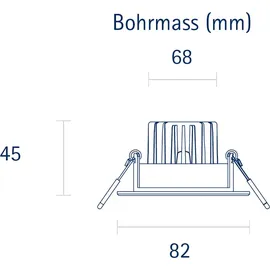 Sigor 5W Argent Downlight Modul 340lm 2800-2000K 36° dimmbar LED-Modul Alu gebürstet