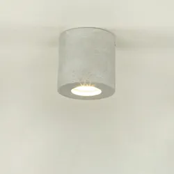 Licht-Erlebnisse Kleine Betonlampe Decke rund Ø10cm GU10 Modern vielseitig VALERYA Deckenleuchte Wohnzimmer Küche Büro, NI1/8/0022