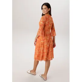 Aniston SELECTED Meshkleid Midi Geblümt Beige/Braun 48