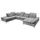 ed exciting design Wohnlandschaft MELFI U-Form, mit Bettfunktion, Bettkasten, Nierenkissen, frei im Raum stellbar, braun