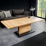 Couchtisch LIFT - 120-160cm - natur - schwarz - höhenverstellbar - ausziehbar