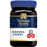 Manuka Health - Manuka Honig MGO 400+ 500g, hergestellt und abgefüllt in Neuseeland mit zertifiziertem Methylglyoxal Gehalt, natürlicher Manuka Honig von der Manukapflanze, 100% Manuka, vegetarisch