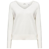 Esprit Baumwollpullover mit V-Ausschnitt Offwhite, L