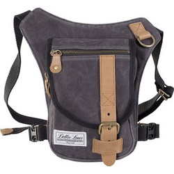 Detlev Louis Vintage Bein-Tasche Canvas Anthrazit mehrfarbig