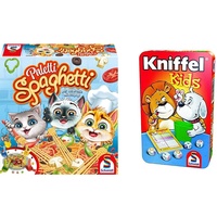 Schmidt Spiele 40626 Paletti Spaghetti, Aktionsspiel für Kinder und Erwachsene & 51245 Kniffel Kids BMM Metalldose