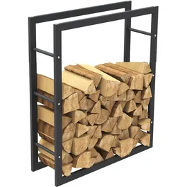 BC-ELEC Holzablage Stahl 80 x 100 x 25 cm Schwarz