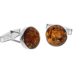 Manschettenknöpfe OSTSEE-SCHMUCK "Ostsee-Schmuck Manschettenknöpfe Classic 15 mm rund", weiß, Manschettenknöpfe, Damen, Silber 925 (Sterlingsilber)