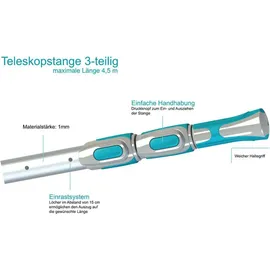 Bayrol Teleskopstange grau 1,50 - 4,50 m