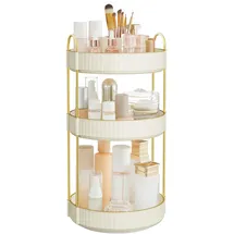 Songmics Make-up Organizer drehbar, Geschenkidee, wolkenweiß