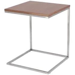 Beistelltisch Flat Edelstahl/Nussbaum 50x40x40cm
