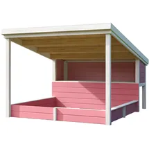 Nordic Holz Holzsandkasten Pippi 2 mit Überdachung rosa