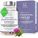 Mariendistel Kapseln hochdosiert 15000mg (25:1 Extrakt) 80% Silymarin mit Cholin | Mariendistel Artischocke Löwenzahn mit Artischockenextrakt hochdosiert | Leber Entgiften Milk Thistle - 120 Kapseln