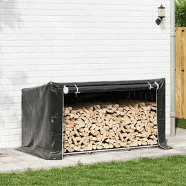 vidaXL Brennholzregal mit Regenschutz 200,5 x 100,5 x 110,5 cm Schwarz