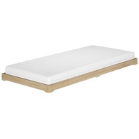 ERST-HOLZ Stapelbett Flachbett Massivholz niedrig Esche geölt 90x200 beige