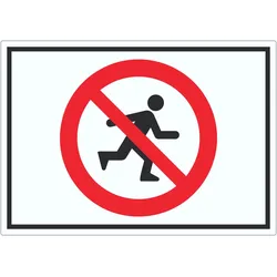 Laufen und Rennen verboten Aufkleber Symbol A3 (297x420mm)