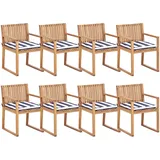 Beliani Gartenstuhl 8er Set Marineblau Sassari II