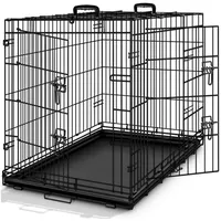 TRESKO Hundekäfig 122x74,5x80,5cm Metall Transportkäfig Auto Hundebox Transportbox faltbar Drahtkäfig - TRESKO