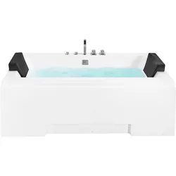 Whirlpool Badewanne mit LED weiß rechteckig 170 x 75 cm GALLEY