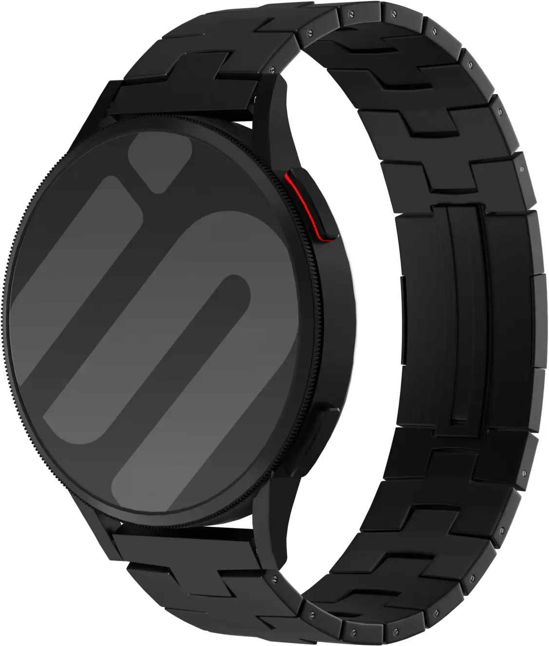Strap-it Gard Pro Health Smartwatch 2+ Armband Titan für Gard Pro Health Smartwatch 2+ - Schwarz - Butterfly-Verschluss