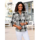 Casual Looks Karobluse CASUAL LOOKS, Damen, Gr. 36, schwarz-weiß (schwarz, weiß, kariert), 50% Baumwolle, 50% Polyester, gemustert, kariert, mehrfarbig, Blusen Karobluse