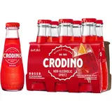 Crodino Rosso alkoholfreier Aperitif, 6 × 98 ml – italienischer Aperitivo mit fruchtigem Blutorangengeschmack, bittersüß & erfrischend, alkoholfreier Spritz