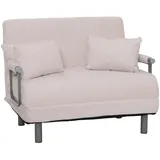 Mendler Schlafsessel HWC-K29, Klappsessel Schlafsofa Gästebett, Liegefläche 190x100cm, Stoff Cord (330g/m2) ~ creme-weiß