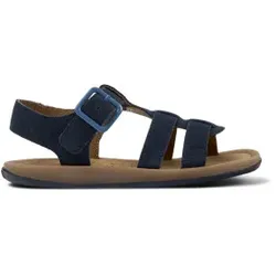 Camper für Mädchen. K800617-001 Bicho Sandalen aus marineblauem Leder (34), Wohnung, Wildleder, Schnalle, Lässig, Nachhaltig, Kinderbekleidu