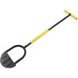 Kadimendium Manueller Rasenkantenschneider, Stahlkonstruktion Halbmond-Sägezahnkantenschneider Rasenwerkzeug T-Griff Schwammabdeckung Breites Pedal Garten-Trimmkantenwerkzeug