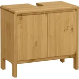 OTTO products Waschbeckenunterschrank »Jorrick«, Breite 60 cm, Kiefer mit Bio Öl/Wachs behandelt, Siphonausschnitt, beige