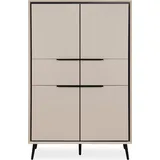 Finori Highboard 90 x 140 x 38 cm Sand/Schwarz